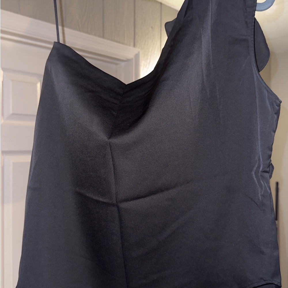 Milk & Honey Black Flower One-Shoulder Top - Picture 6 of 8